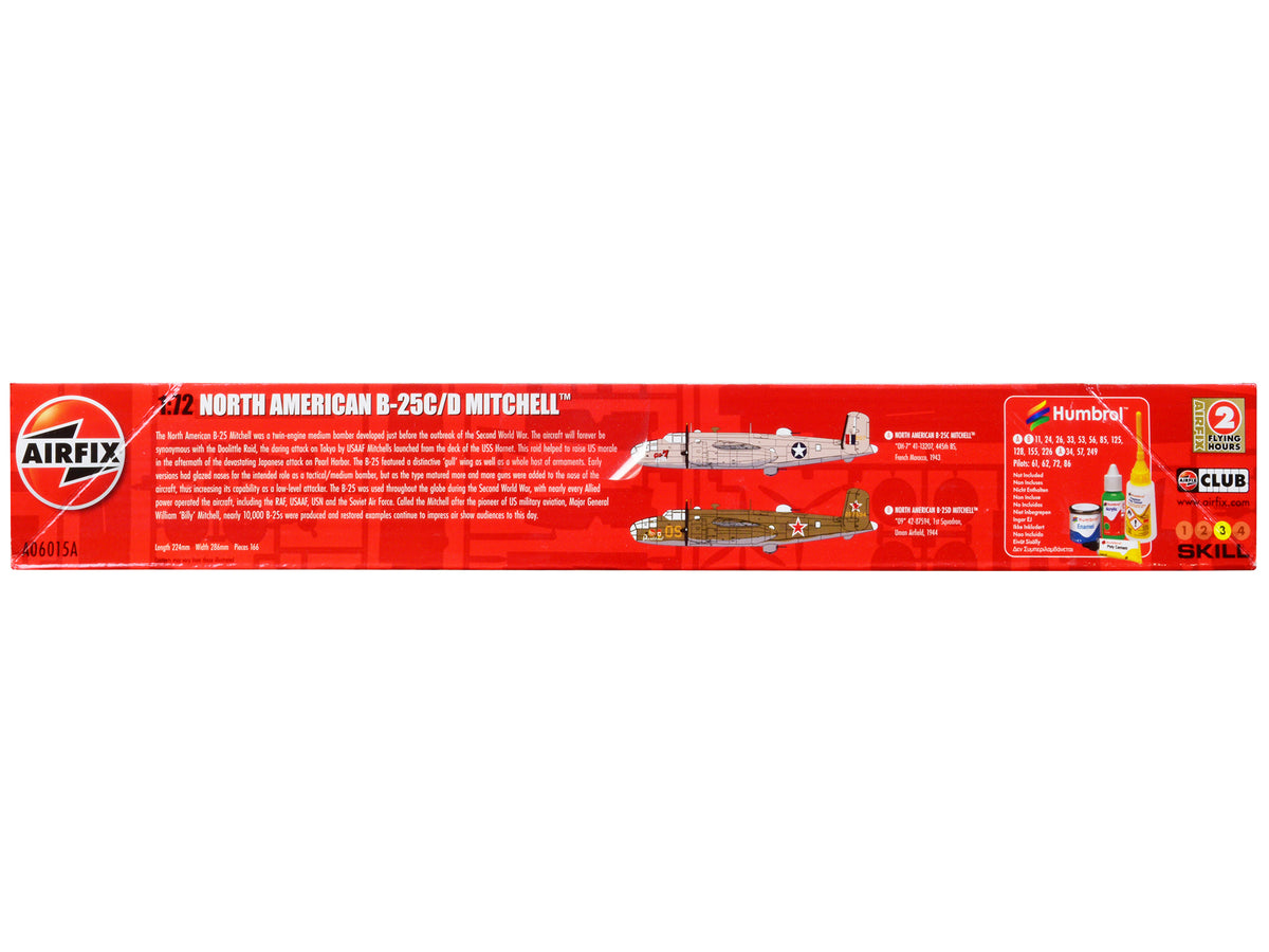 Level 3 Model Kit North American B-25C/D Mitchell Bomber Aircraft with 2 Scheme Options 1/72 Plastic Model Kit