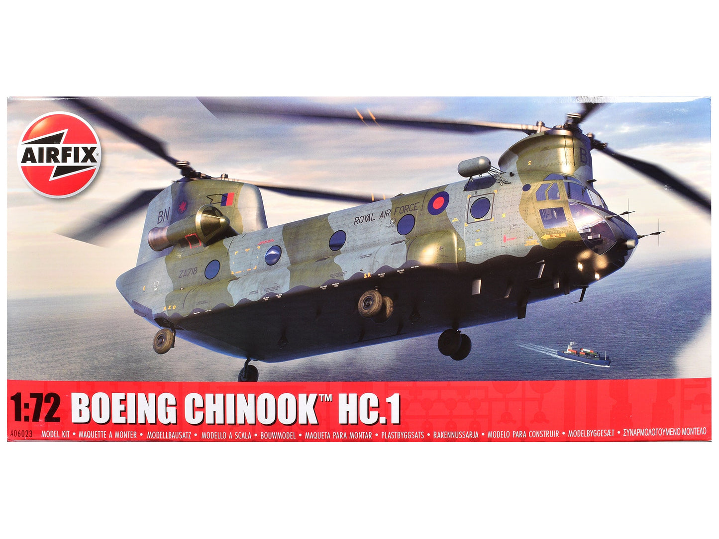Level 3 Model Kit Boeing Chinook HC.1 Helicopter with 2 Scheme Options 1/72 Plastic Model Kit