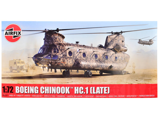 Level 3 Model Kit Boeing Chinook HC.1 (Late Production) Helicopter with 2 Scheme Options 1/72 Plastic Model Kit