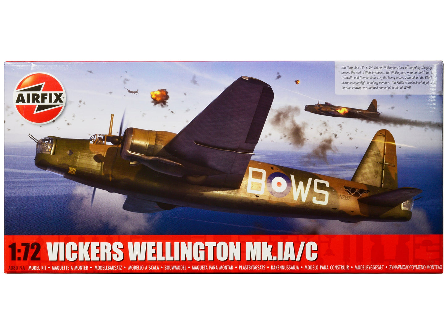 Level 3 Model Kit Vickers Wellington Mk.IA/C Bomber Aircraft with 2 Scheme Options 1/72 Plastic Model Kit