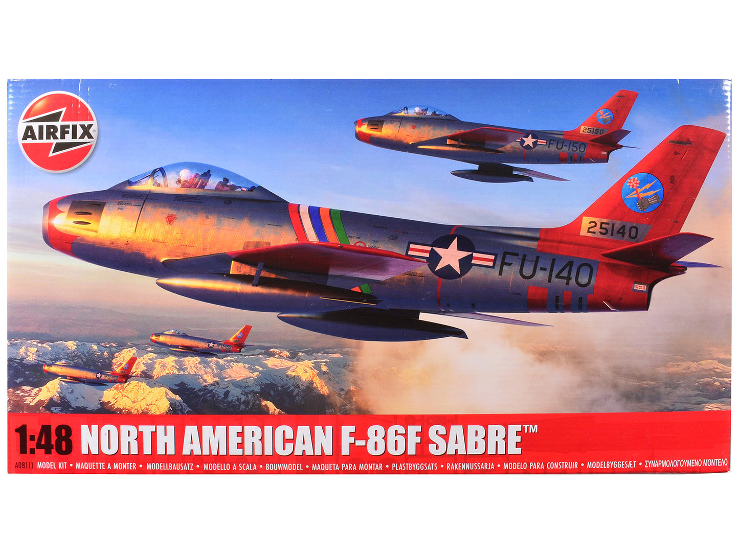 Level 2 Model Kit North American F-86F Sabre Aircraft with 2 Scheme Options 1/48 Plastic Model Kit