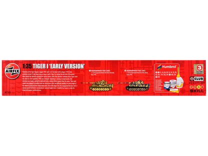 Level 3 Model Kit German Tiger I "Early Version" Tank with 2 Scheme Options 1/35 Plastic Model Kit