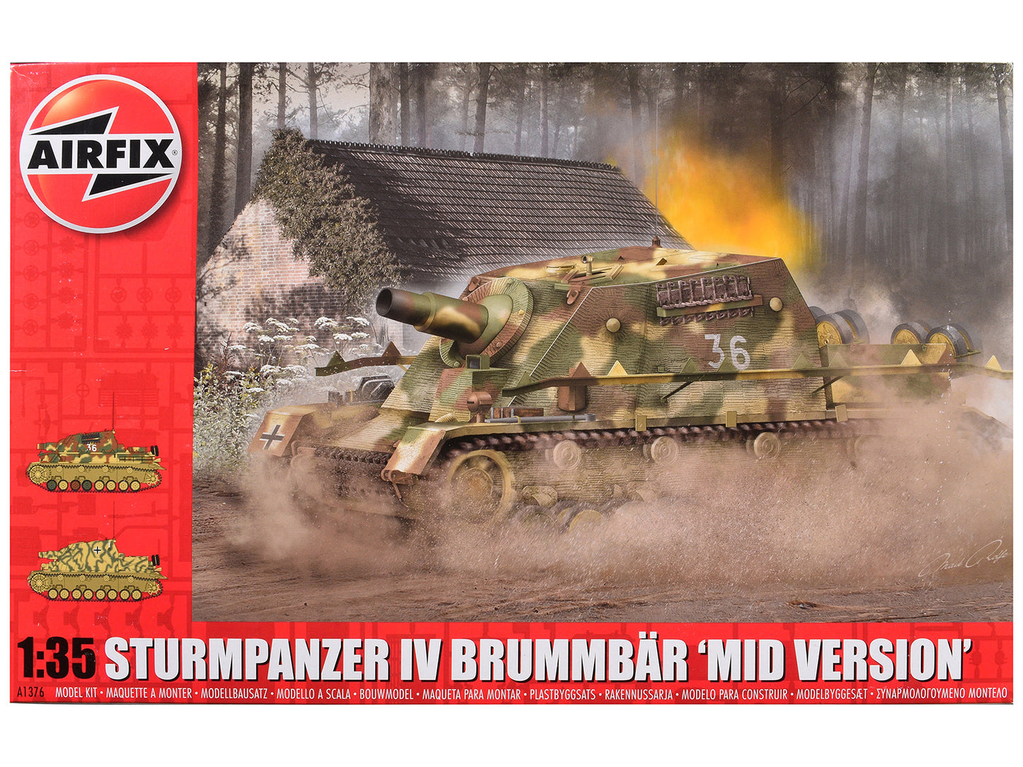 Level 3 Model Kit Sturmpanzer IV Brummbar "Mid Version" Tank with 2 Scheme Options 1/35 Plastic Model Kit