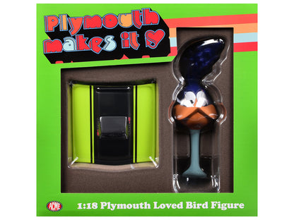 Plymouth Loved Bird Figure with Limelight Green Hood Stand 1/18 Model