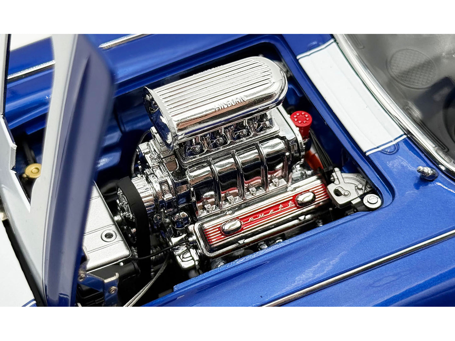 1961 Chevrolet Corvette Grand Sport Gasser Admiral Blue Metallic with White Stripe Limited Edition to 204 pieces Worldwide 1/18 Diecast Model Car