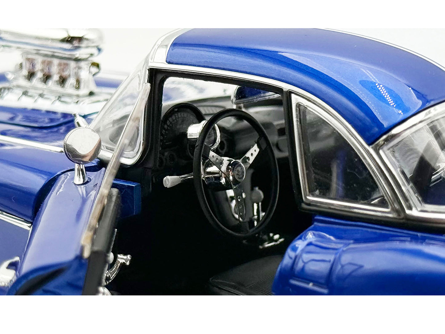 1961 Chevrolet Corvette Grand Sport Gasser Admiral Blue Metallic with White Stripe Limited Edition to 204 pieces Worldwide 1/18 Diecast Model Car