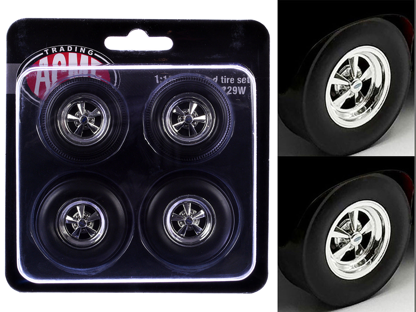 "Cragar" Wheel and Tire Set of 4 pieces from "1970 Pontiac GTO Ram Air IV" for 1/18 Scale Models