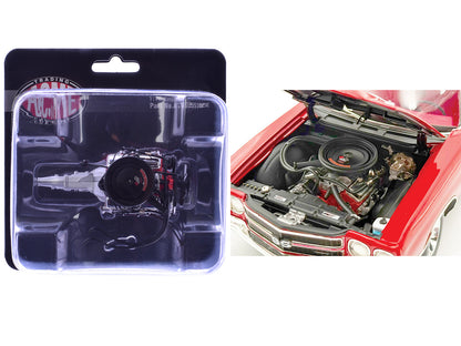 454 LS6 Engine and Transmission Replica from "1970 Chevrolet Chevelle SS" 1/18 Model