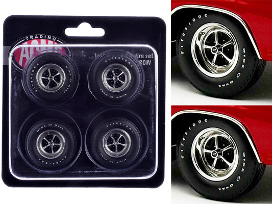"Super Sport" Wheel and Tire Set of 4 pieces from "1970 Chevrolet Chevelle SS" for 1/18 Scale Models