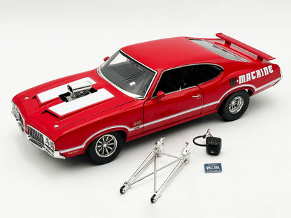1970 Oldsmobile 442 W30 "W-Machine - Drag Outlaws" Red with White Stripes Limited Edition to 300 pieces Worldwide 1/18 Diecast Model Car