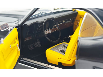 1969 Chevrolet COPO Camaro Tuxedo Black with Yellow Interior Limited Edition to 402 pieces Worldwide 1/18 Diecast Model Car
