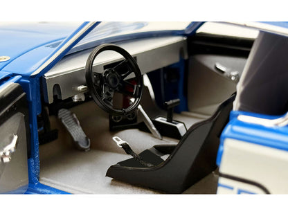 1966 Plymouth Barracuda "Hemi Hustler" Blue with White Stripes Limited Edition to 374 pieces Worldwide 1/18 Diecast Model Car
