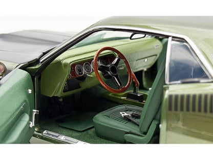 1970 Plymouth AAR Cuda Ivy Green Metallic with Black Stripes and Green Interior Limited Edition to 576 pieces Worldwide 1/18 Diecast Model Car