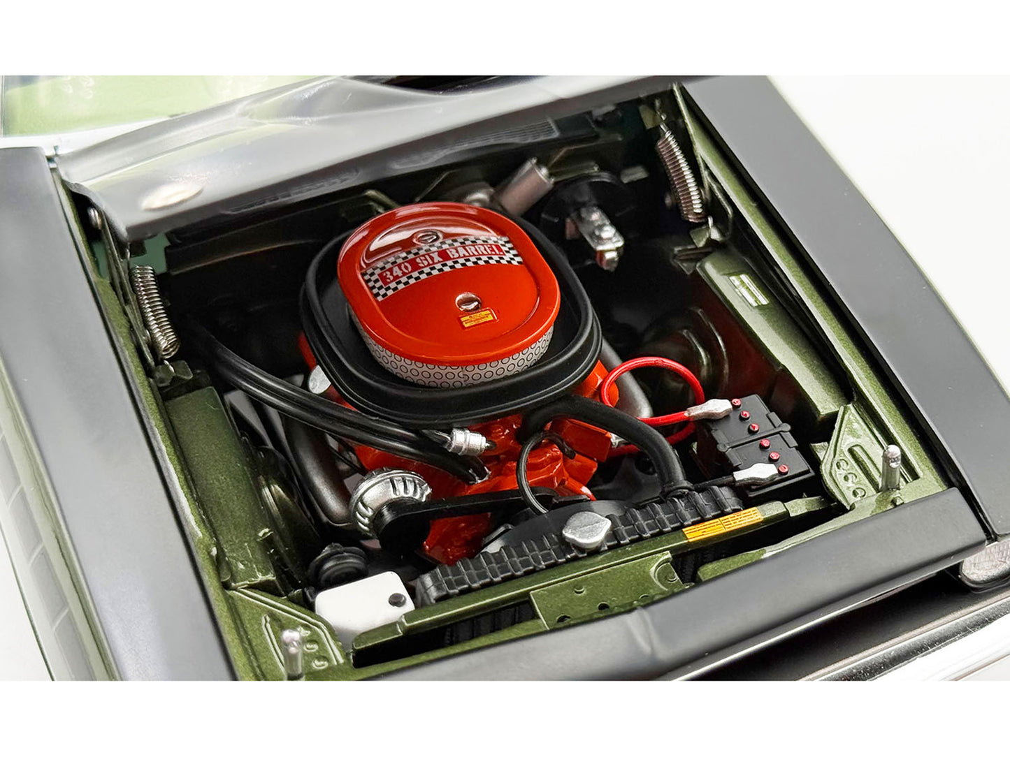 1970 Plymouth AAR Cuda Ivy Green Metallic with Black Stripes and Black Vinyl Top with Green Interior Limited Edition to 448 pieces Worldwide 1/18 Diecast Model Car