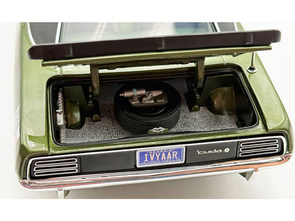 1970 Plymouth AAR Cuda Ivy Green Metallic with Black Stripes and Black Vinyl Top with Green Interior Limited Edition to 448 pieces Worldwide 1/18 Diecast Model Car