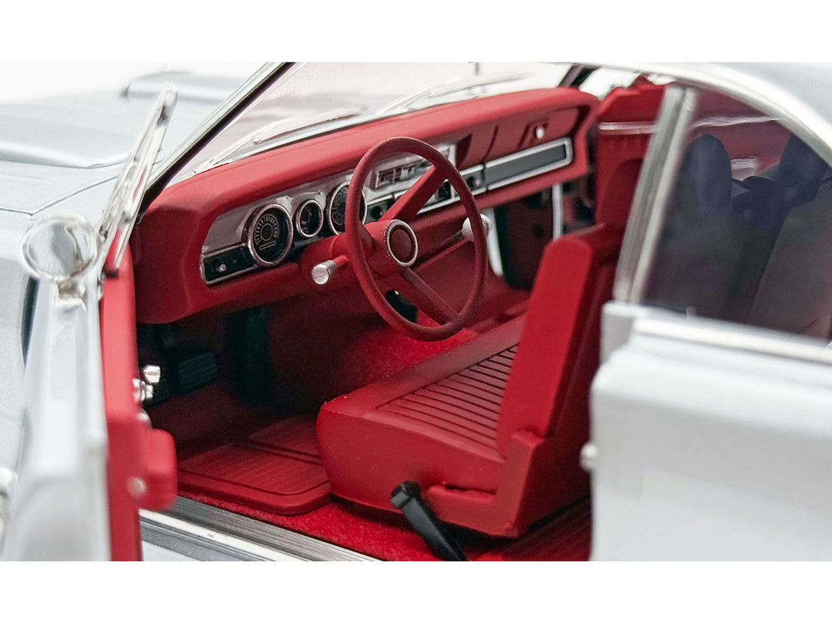 1970 Dodge Dart 440 Street Machine Titanium Silver Metallic with Red Tail Stripe and Red Interior Limited Edition to 594 pieces Worldwide 1/18 Diecast Model Car
