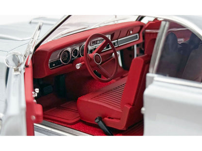1970 Dodge Dart 440 Street Machine Titanium Silver Metallic with Red Tail Stripe and Red Interior Limited Edition to 594 pieces Worldwide 1/18 Diecast Model Car