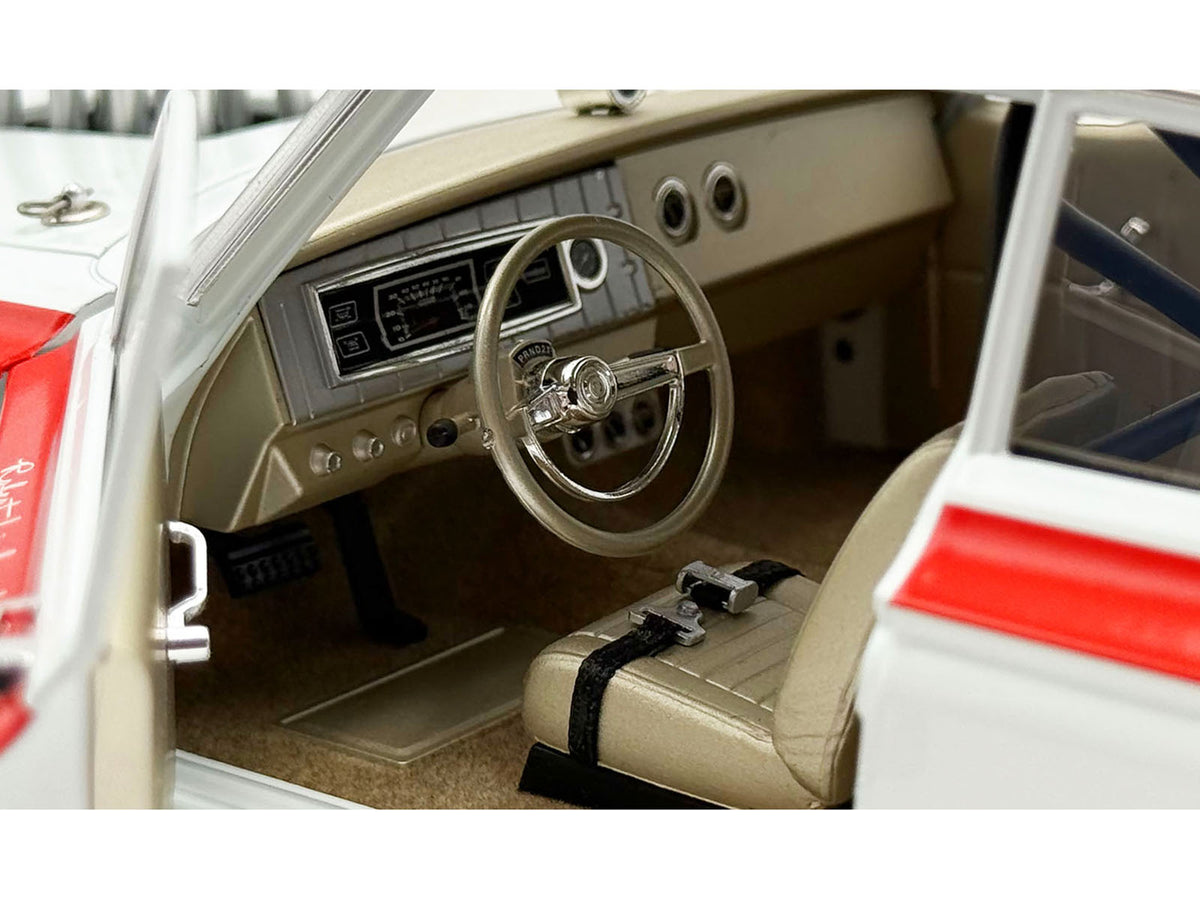 1965 Dodge Coronet AWB "Mr. Tomato" White with Red Stripes Limited Edition to 408 pieces Worldwide 1/18 Diecast Model Car