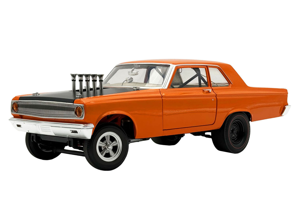 1965 Dodge Coronet AWB "Go Man Go" Go Mango Orange with Black Hood Limited Edition to 300 pieces Worldwide 1/18 Diecast Model Car