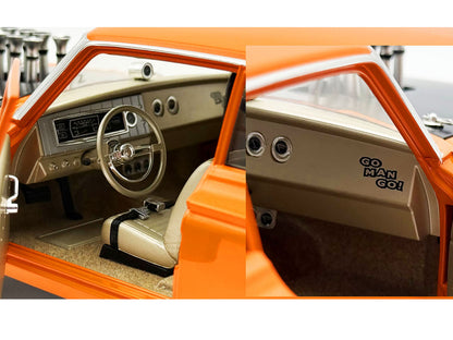 1965 Dodge Coronet AWB "Go Man Go" Go Mango Orange with Black Hood Limited Edition to 300 pieces Worldwide 1/18 Diecast Model Car