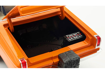 1965 Dodge Coronet AWB "Go Man Go" Go Mango Orange with Black Hood Limited Edition to 300 pieces Worldwide 1/18 Diecast Model Car