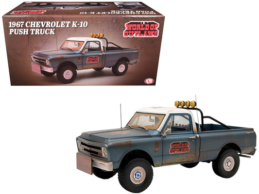 1967 Chevrolet K-10 Pickup Truck "World of Outlaws Push Truck" Blue (Rusted) with White Top Limited Edition to 378 pieces Worldwide 1/18 Model Car