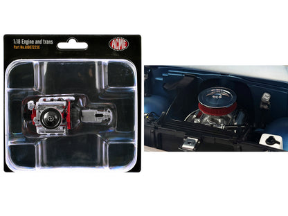 Small Block 350 Engine and Transmission Replica from "1967 Chevrolet K-10 Pickup Truck" 1/18 Model