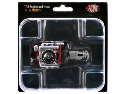 Small Block 350 Engine and Transmission Replica from "1967 Chevrolet K-10 Pickup Truck" 1/18 Model