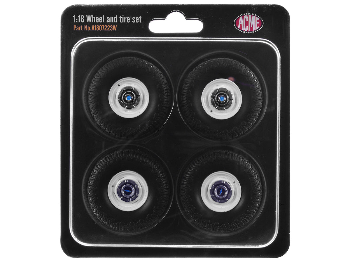 "35 Inch Offroad" Wheel and Tire Set of 4 pieces from 1967 Chevrolet K-10 Pickup Truck for 1/18 Scale Models