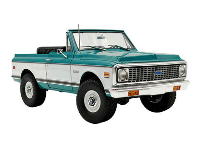 1972 Chevrolet Blazer K/5 "Route 66 100th Anniversary" Green and White with Black Stripes Limited Edition 1/18 Diecast Model Car