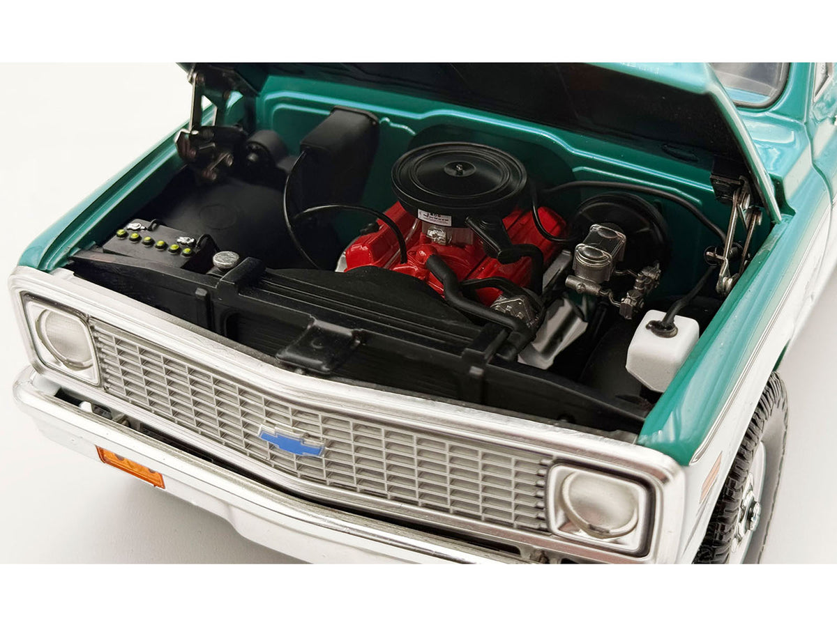 1972 Chevrolet Blazer K/5 "Route 66 100th Anniversary" Green and White with Black Stripes Limited Edition 1/18 Diecast Model Car