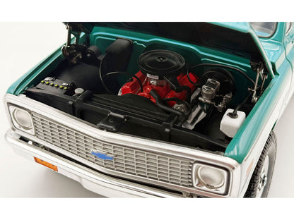 1972 Chevrolet Blazer K/5 "Route 66 100th Anniversary" Green and White with Black Stripes Limited Edition 1/18 Diecast Model Car