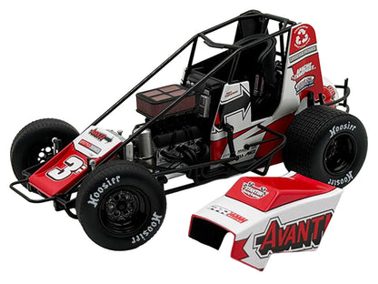 USAC Sprint Car #3P Kyle Cummins "Avanti" Champion "USAC Sprint Car National Championship" (2025) 1/18 Diecast Model Car