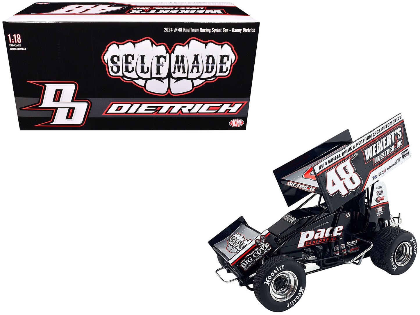 Winged Sprint Car #48 Danny Dietrich "Weikert's Livestock Inc." Gary Kauffman Racing (2024) 1/18 Diecast Model Car