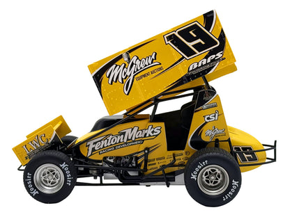 Winged Sprint Car #19 Brent Marks "Fenton Marks Racing" (2026) 1/18 Diecast Model Car