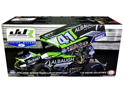 Winged Sprint Car #41 Carson Macedo "Albaugh" Jason Johnson Racing (2026) 1/18 Diecast Model Car