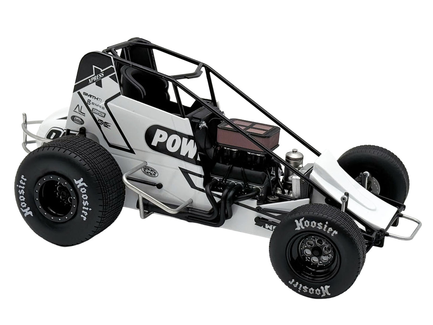 Winged Sprint Car #87 Aaron Reutzel "Power Plus" White (2026) 1/18 Diecast Model Car