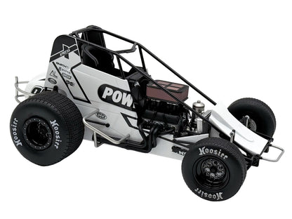 Winged Sprint Car #87 Aaron Reutzel "Power Plus" White (2026) 1/18 Diecast Model Car
