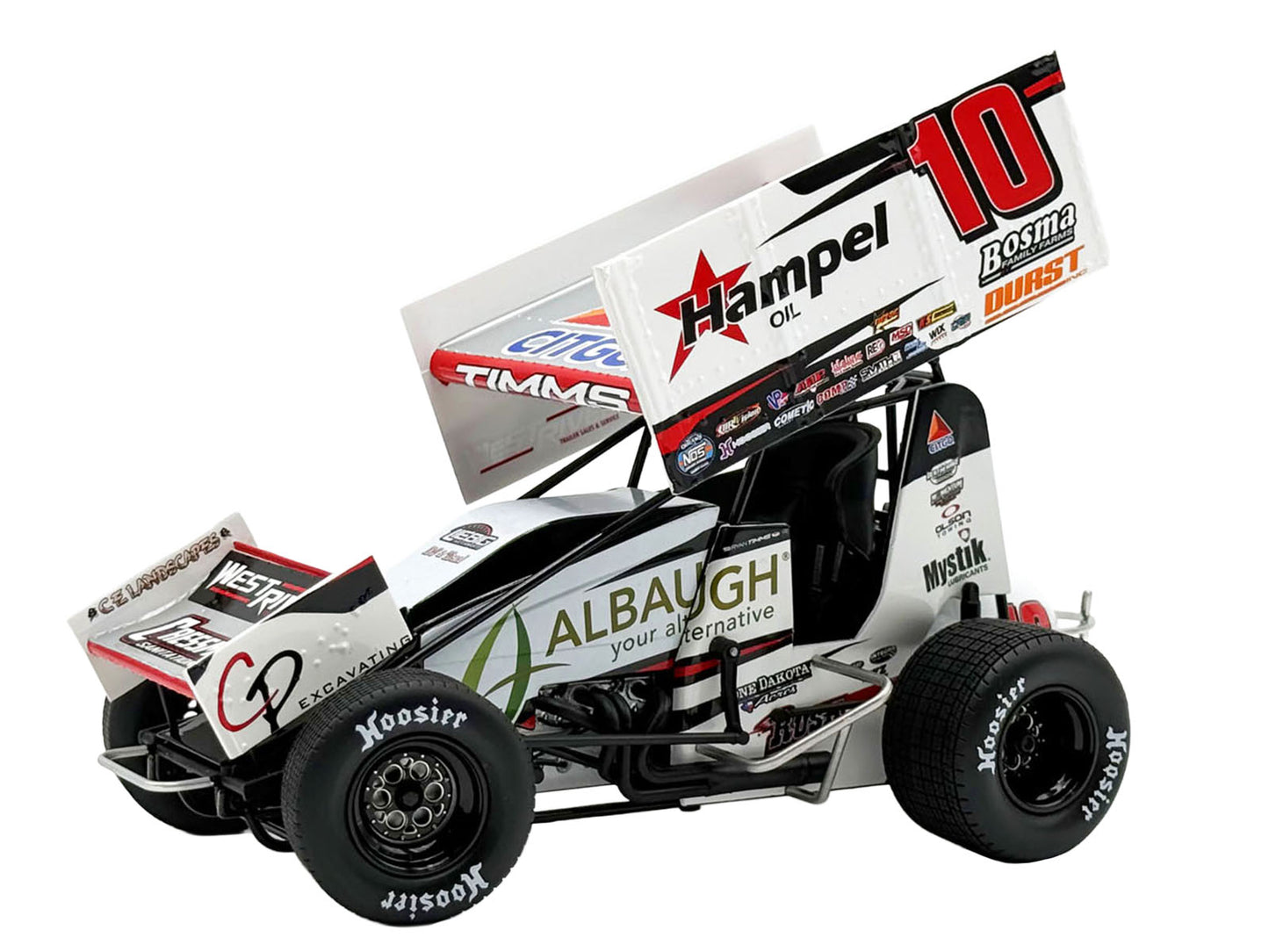 Winged Sprint Car #10 Ryan Timms "Liebig Motorsports - Hampel Oil" (2026) 1/18 Diecast Model Car