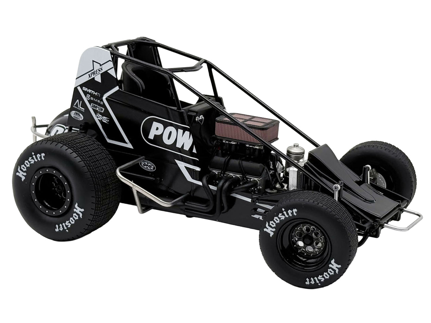 Winged Sprint Car #87 Aaron Reutzel "Power Plus" Black (2026) 1/18 Diecast Model Car