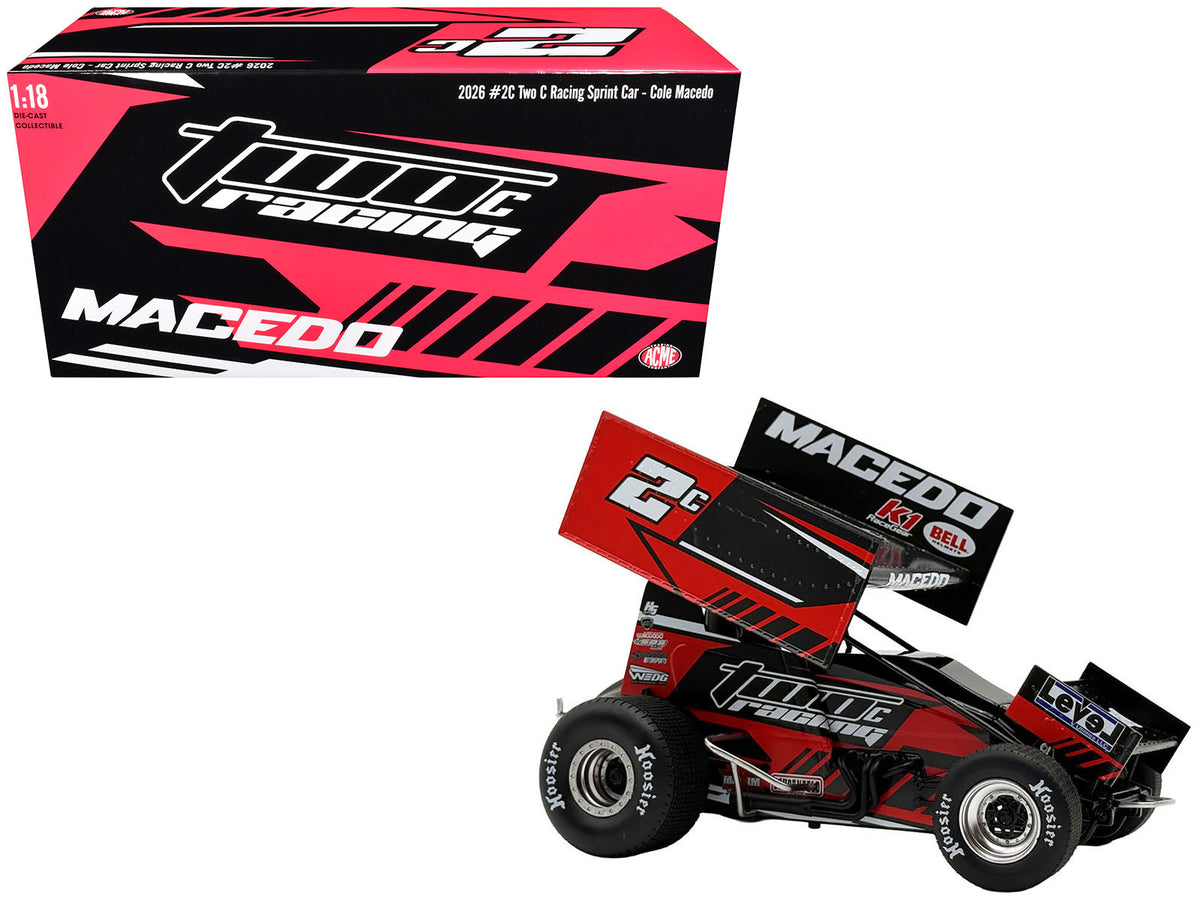 Winged Sprint Car #2C Cole Macedo "Two C Racing" (2026) 1/18 Diecast Model Car