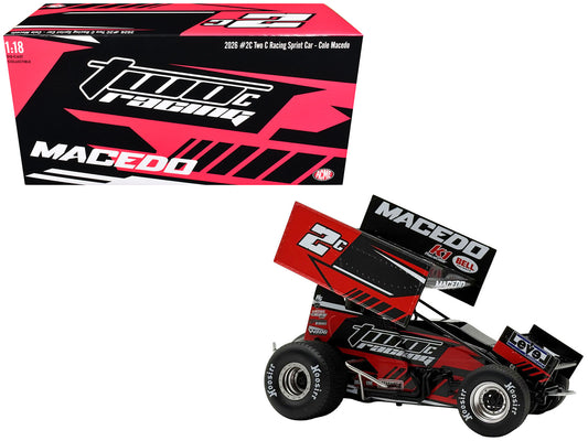 Winged Sprint Car #2C Cole Macedo "Two C Racing" (2026) 1/18 Diecast Model Car