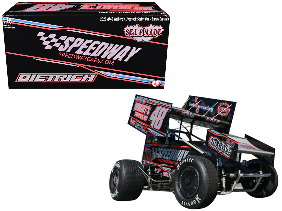 Winged Sprint Car #48 Danny Dietrich "Weikert's Livestock - Speedway Cars" (2026) 1/18 Diecast Model Car