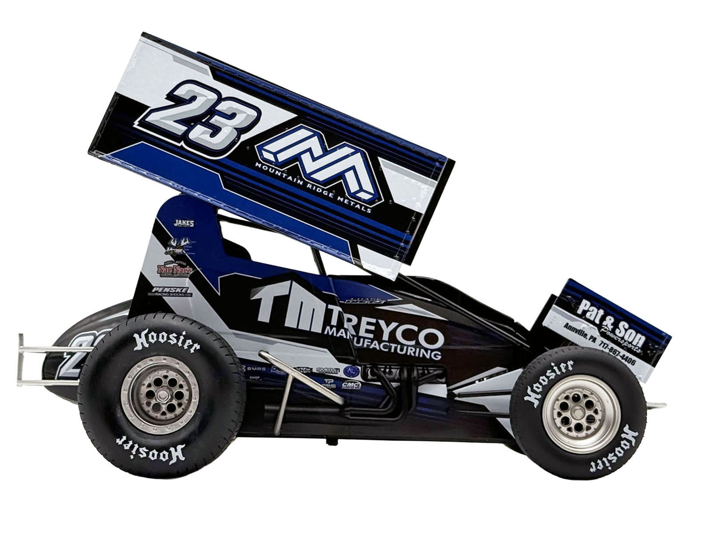 Winged Sprint Car #23 Chase Dietz "Treyco Manufacturing - Mountain Ridge Metals" (2026) 1/18 Diecast Model Car