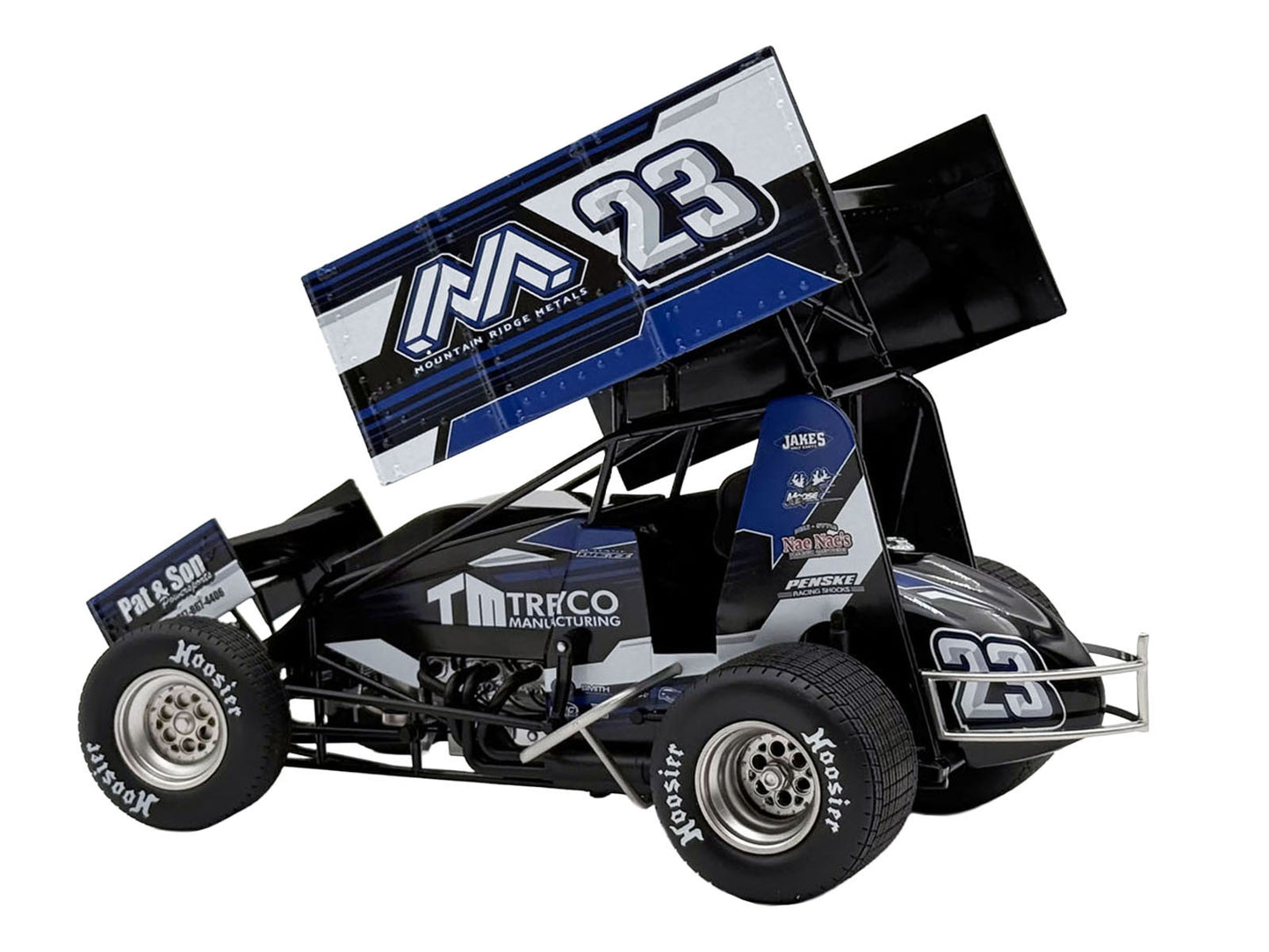 Winged Sprint Car #23 Chase Dietz "Treyco Manufacturing - Mountain Ridge Metals" (2026) 1/18 Diecast Model Car