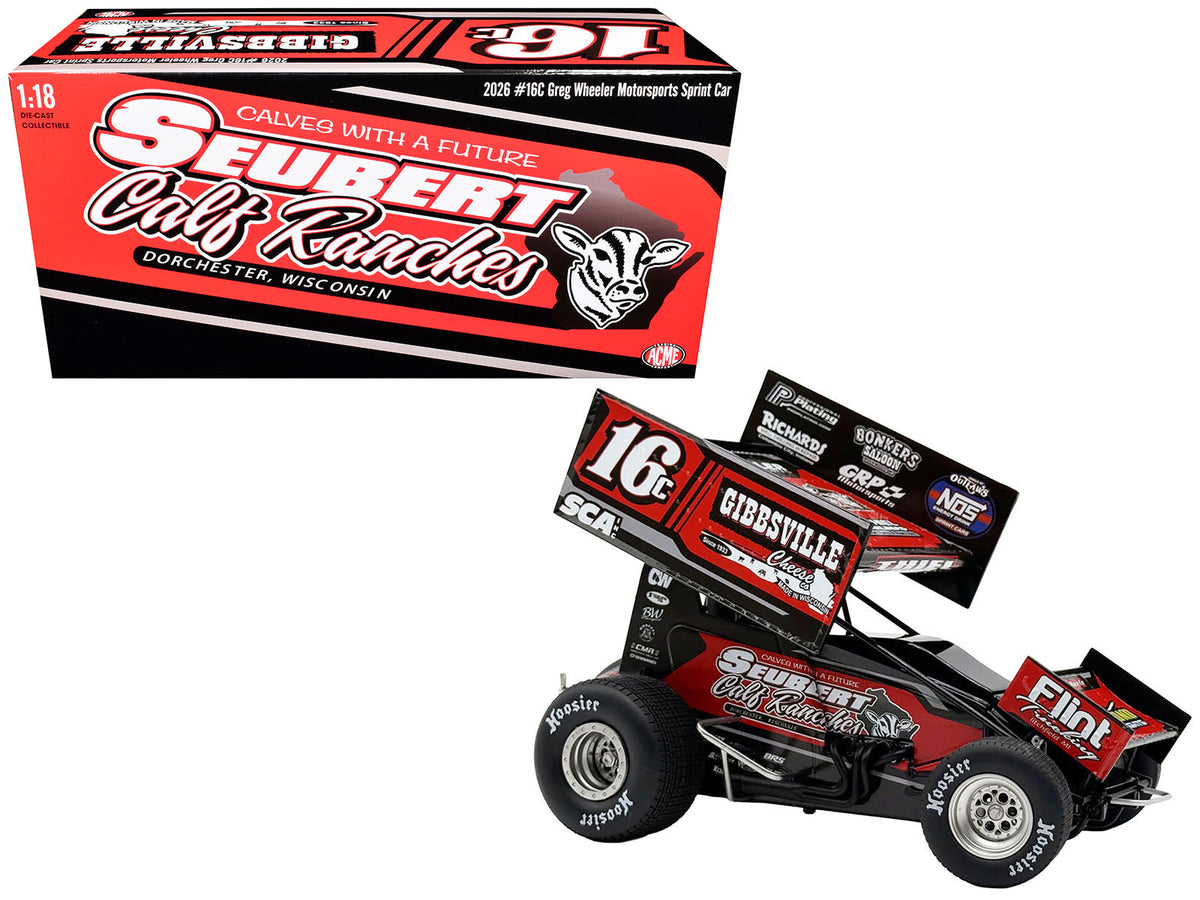 Winged Sprint Car #16C Scotty Thiel "Greg Wheeler Motorsports - Seubert Calf Ranches" (2026) 1/18 Diecast Model Car