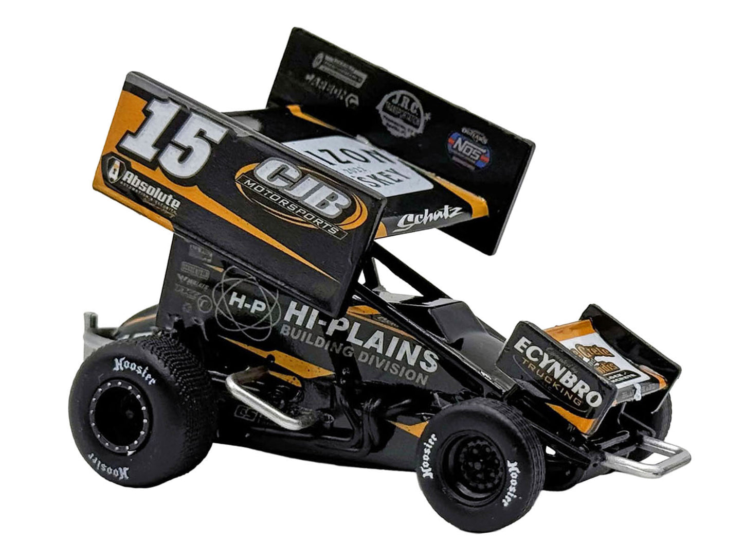 Winged Sprint Car #15 Donny Schatz "CJB Motorsports - Hi-Plains Building Division" Black (2026) 1/50 Diecast Model Car