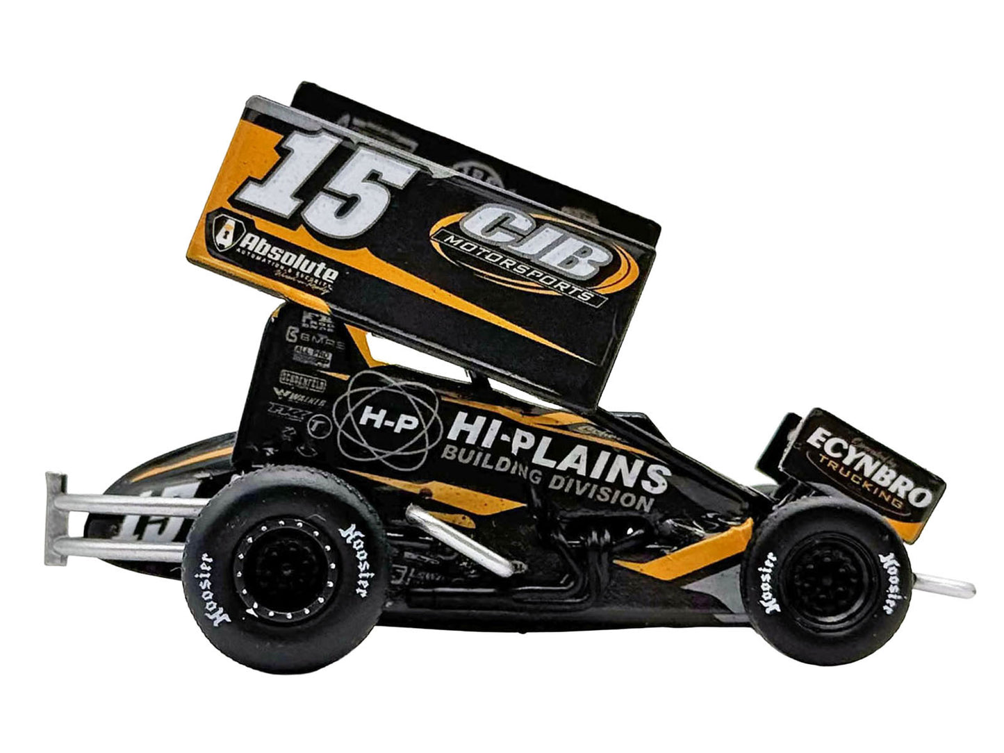 Winged Sprint Car #15 Donny Schatz "CJB Motorsports - Hi-Plains Building Division" Black (2026) 1/50 Diecast Model Car
