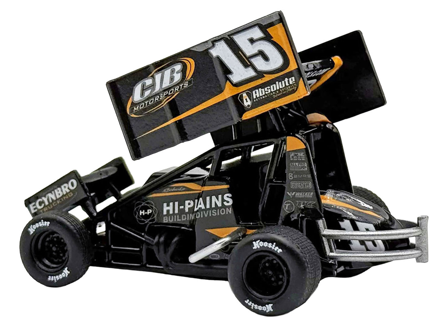 Winged Sprint Car #15 Donny Schatz "CJB Motorsports - Hi-Plains Building Division" Black (2026) 1/50 Diecast Model Car