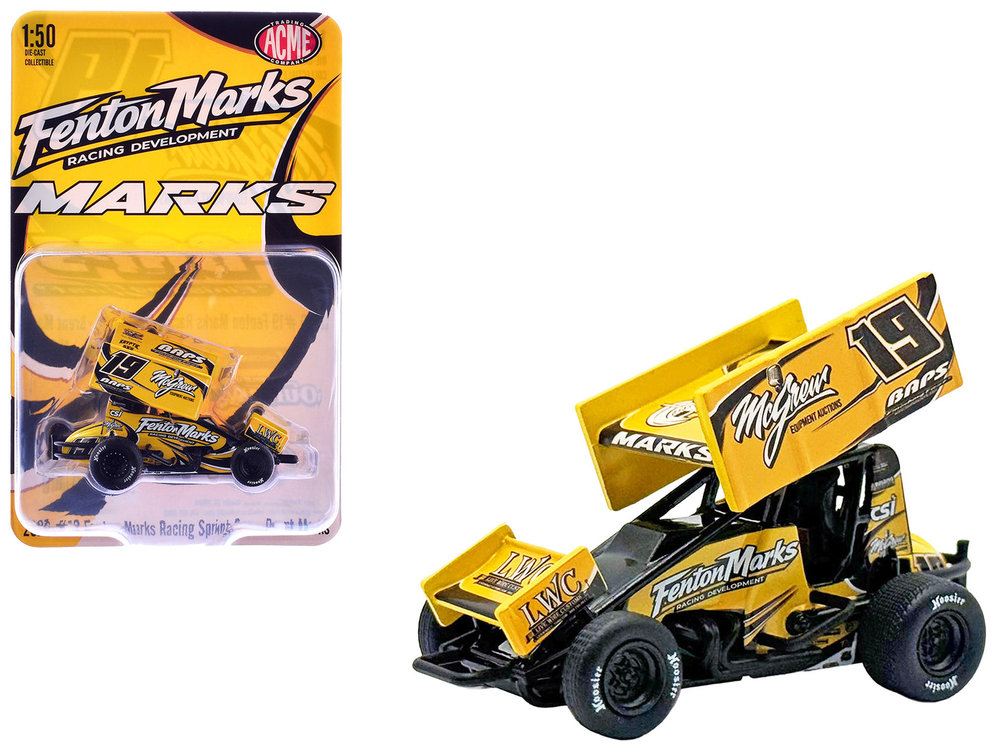 Winged Sprint Car #19 Brent Marks "Fenton Marks Racing" (2026) 1/50 Diecast Model Car